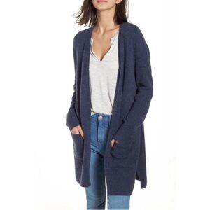 Madewell Kent Cardigan Sweater‎ in Coziest Yarn Blue Size Large